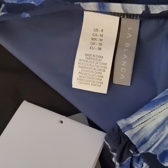 LA BLANCA | Navy Blue Floral Bikini. Sz. 6 - Picture 10 of 12